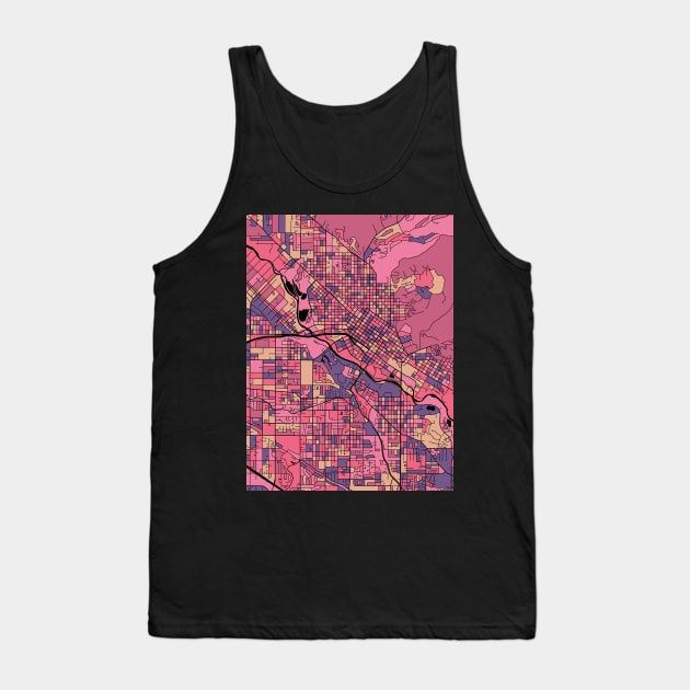 Boise Map Pattern in Purple & Pink Tank Top by PatternMaps